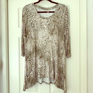 LOGO Knit Tunic with 3/4 Sleeves